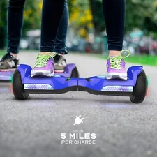 Voyager Hover Beam with LED Wheels and Side Lights, Blue with Black Wheels