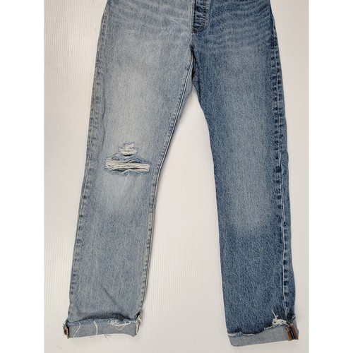 Levi's 501 Jeans Womens 27x30 Blue Straight Regular JJJ793 Mismatched Denim - Picture 3 of 16