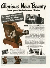 1948 AMPRO Amproslide Slide Projector Vintage Print Ad