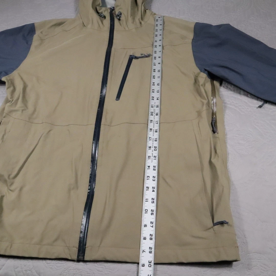 Flylow Knight Shell Jacket Mens XL Brown Gray Softshell Hooded Ski Waterproof image 9