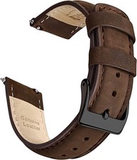 Quick Release Leather Watch Strap for Men Women - Genuine Top Grain Leather