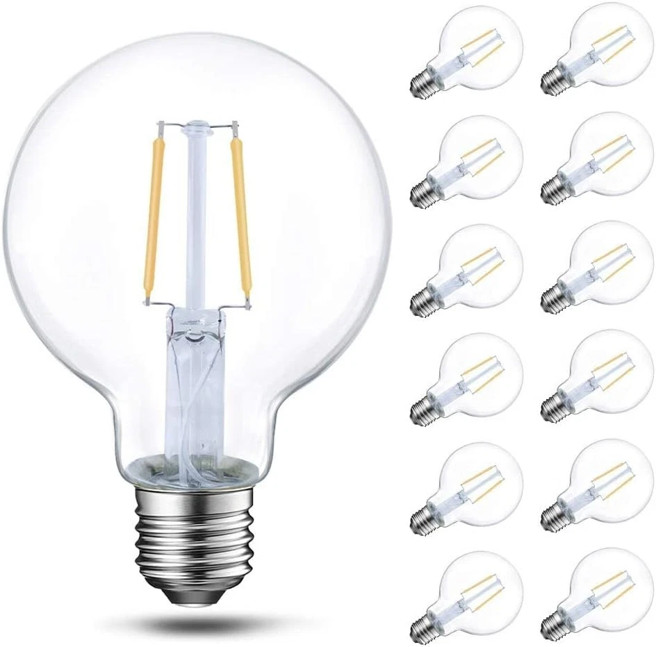 Retro Style G25 LED Globe Light Bulb, 6-Pack, 500lm, 2700K - Image 3 of 4