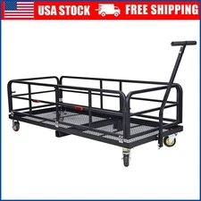 750Lbs Fold Hitch-Mounted Cargo Basket Carrier fit 2" Receiver W/Wheels & Handle