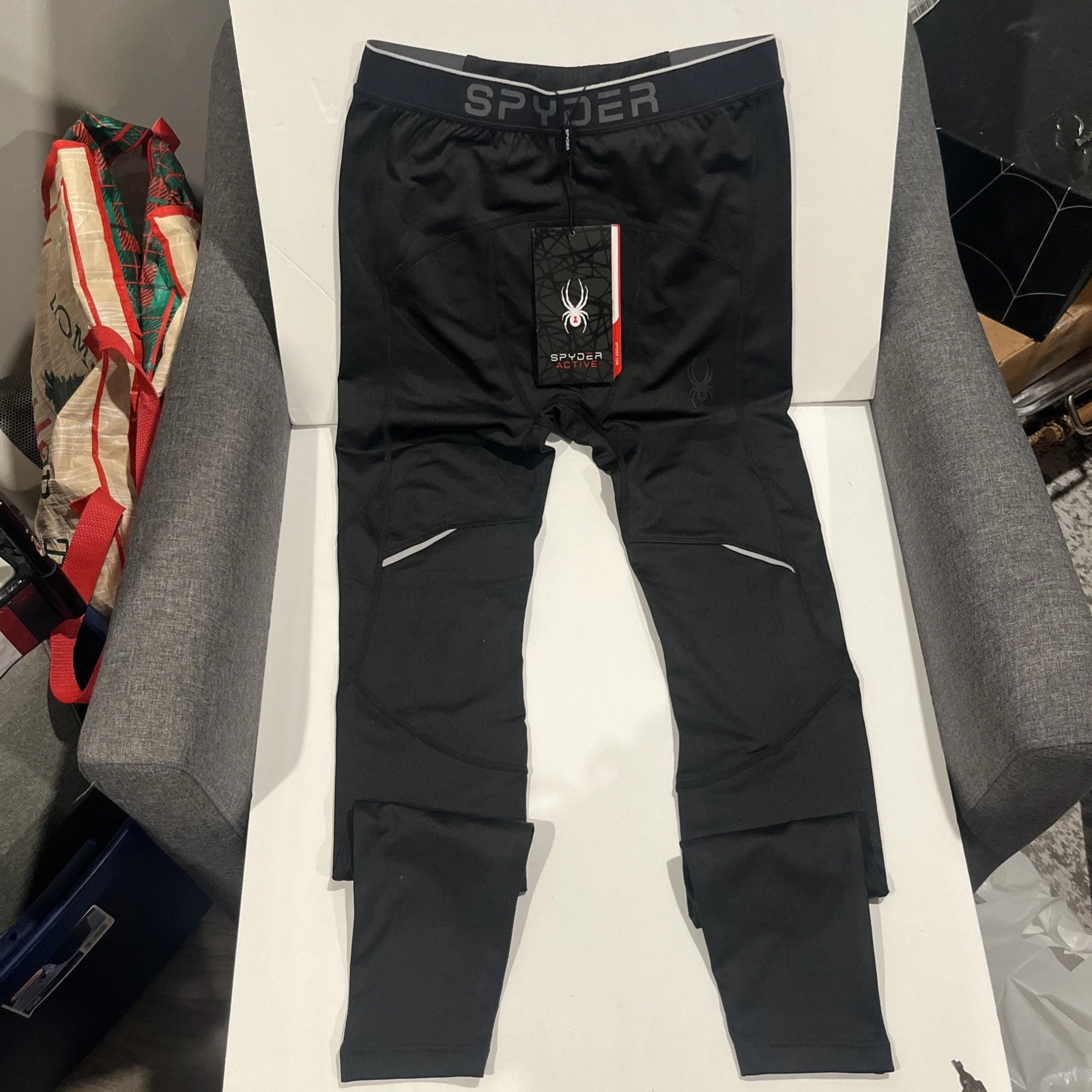 Spyder Active ProWeb Men's BLK Compression Base Layer Pants SPM738RB sz SM 267