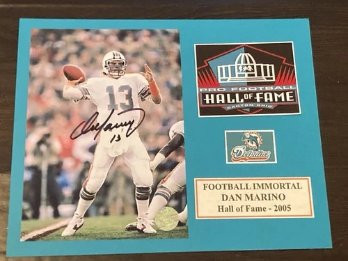Dan Marino signed Autographed 5x7 Photo In a 8x10 Matt “ Dolphins” with COA. HOF