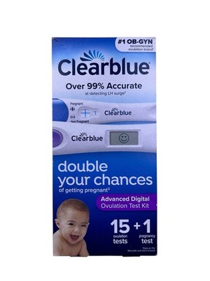 Clearblue Advanced Digital Ovulation & 1 Pregnancy Test Kit 16 Tests New Sealed