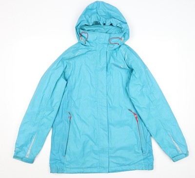 Regatta Damen blau wasserdicht Kapuze mittellang Regenmantel UK 12