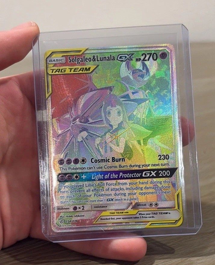 Pokémon TCG Solgaleo & Lunala Tag Team GX Cosmic Eclipse 254/236 Holo Secret NM