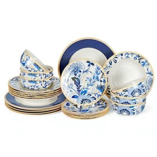 STPGOODS 24-pc Melodie de Fleurs Porcelain Dinner Service Set Dinnerware Set