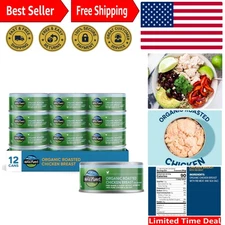 Convenient Organic Roasted Chicken Breast, 5oz x 12 - Ideal for Salads & Soups