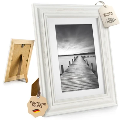 Bilderrahmen Vintage Stockholm im Shabby Chic Design Holz-Rahmen in Weiß Collage - Bild 1 von 4