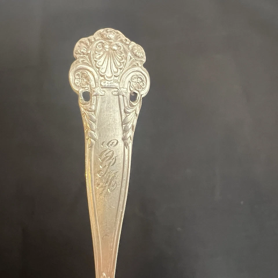 Cuchara de plata esterlina para coleccionistas Demitasse Thursday Club 1884-1909 EPM Foto 4 de 4