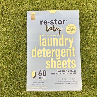 re stor baby Fragrance Free Gentle Laundry Detergent Sheets 60 Pack Pre-Measured