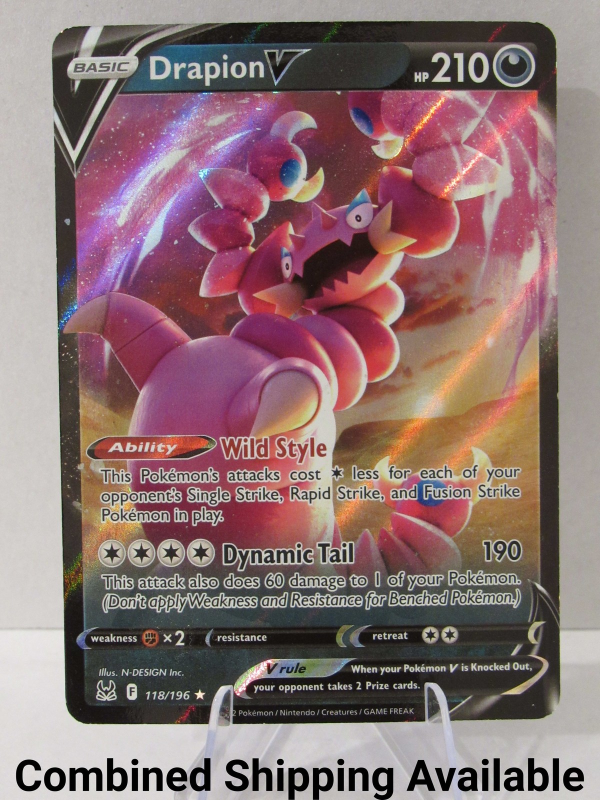 Drapion V 118/196 SWSH11: Lost Origin NM Full Art English 12190