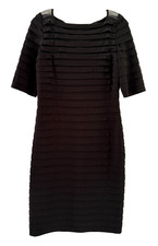 Adrianna Papell Little Black Illusion Bodycon Dress Evening Size 10 EUC Cocktail