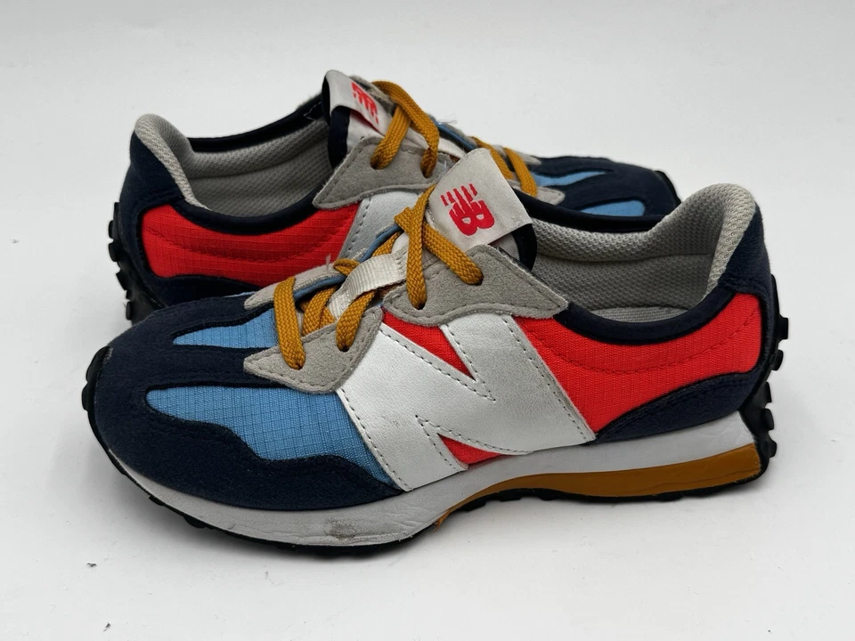 Zapatillas New Balance 327 Niño Pequeño Talla 13 Natural Índigo Eléctrico Rojo Zapatos Foto 4 de 4