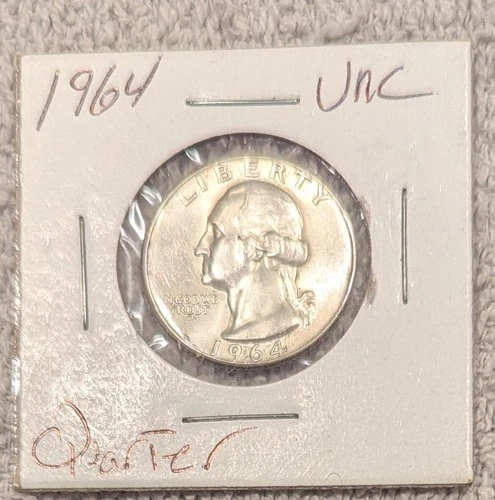 1964 Washington Quarter Uncirculated 90% Silver (P) Mint