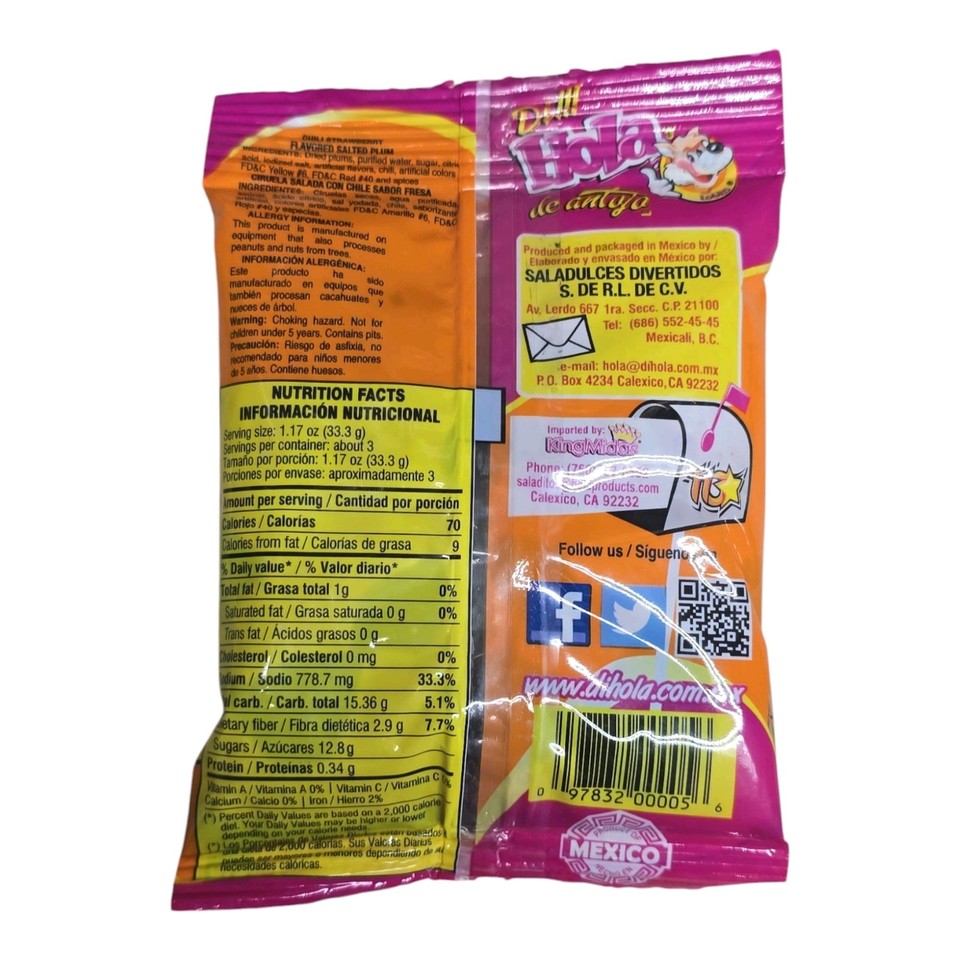 3-Bags Hola Plum salted & lemon flav (ciruela fresca c/limon