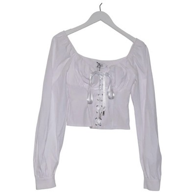 Adorable Caro x NA-KD, Crop Top, Größe: 34, Lacing Cup Blouse, Weiß #I6d