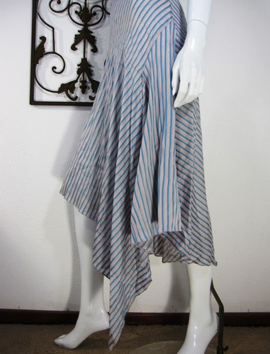 DIANE VON FURSTENBERG SLEEVELESS ASYMMETRIC HEM DRESS SIZE 8 Blue Gray - Picture 5 of 10