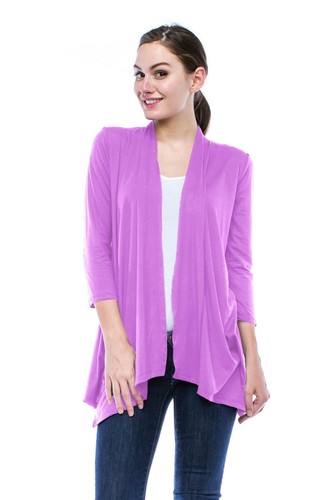 JDStyle Women's Lightweight 3/4 Sleeve Open Front Cardigan-(S-5X)1067-USA - 第 55/70 張圖片