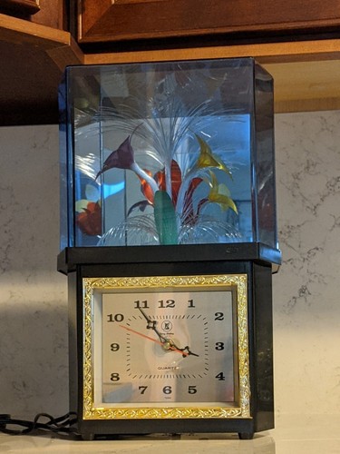 *RARE* YIRNG SHEHNG CLOCK FIBER OPTIC LIGHT UP FLOWER DECOR - 第 1/12 張圖片