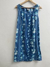 Vintage Phool Summer Dress 100% Cotton Blue Floral Print Corset Tie Back India