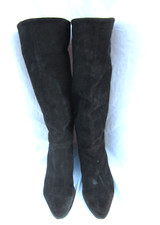 Joan David VTG Italy 8.5 US slouchy nubuck suede leather riding boots Very 80s
