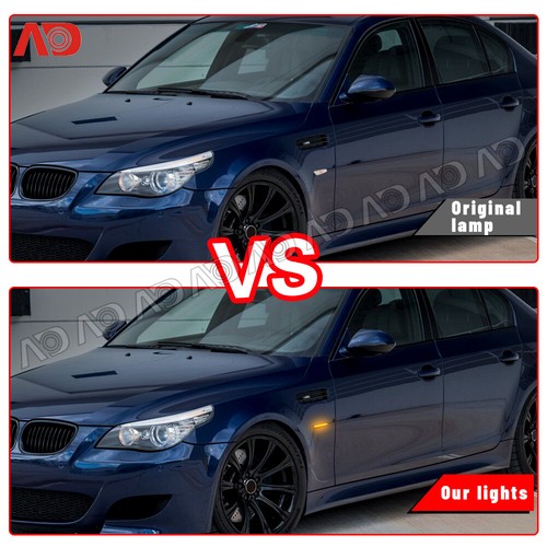 For BMW E60 E61 E82 E88 E90 E91 E92 E93 Sequential LED Side Marker Lights Smoked - Picture 3 of 11