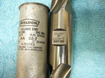 Bridgeport mill. New end mill tooling bit.  Double end Weldon 1''