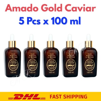 5 X Amado Gold Caviar Concentrate Serum Reduce Wrinkles Dark Spots Anti-Aging
