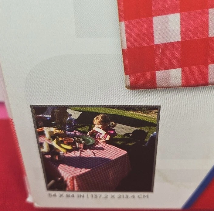 Mantel de picnic Coleman The Outdoor Company rojo blanco a cuadros 54 x 84 nuevo Foto 3 de 4