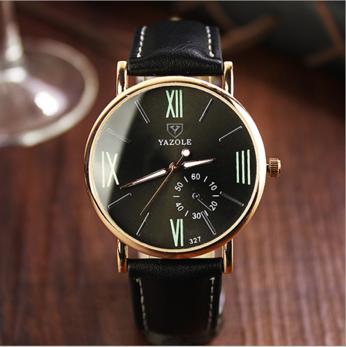 Luxury Ultra Thin Slim Genuine Leather Men's Analog Quartz Wrist Watch Fashion - Picture 1 of 15