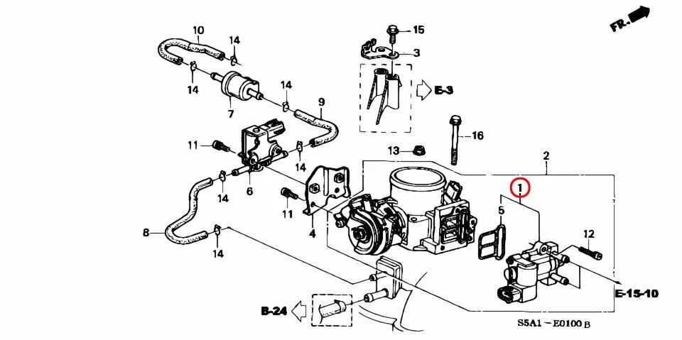 Válvula de control de aire de ralentí HONDA GENUINA Civic 01-05 1,7 L-L4 16022-PLC-003 OEM Foto 3 de 4