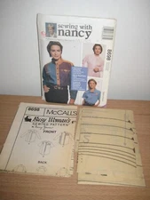 Unique Color Block Sewing With Nancy 8698 Misses Shirts Size S M L XL Loose fit