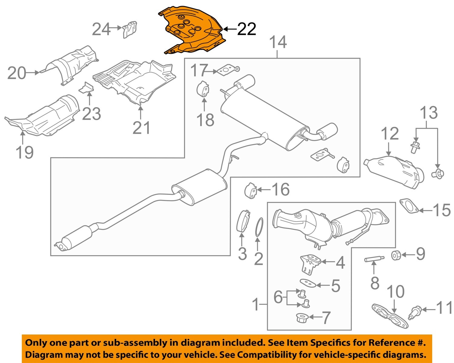 FORD OEM 13-19 Continental Exhaust System Heat Shields-Heat Shield CV6Z5811434A