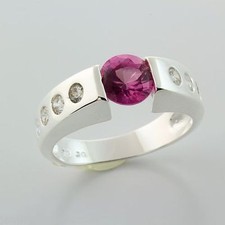 CLEARANCE Sterling .925 Accented Lab Created Pink Sapphire Ring Size 6, 7