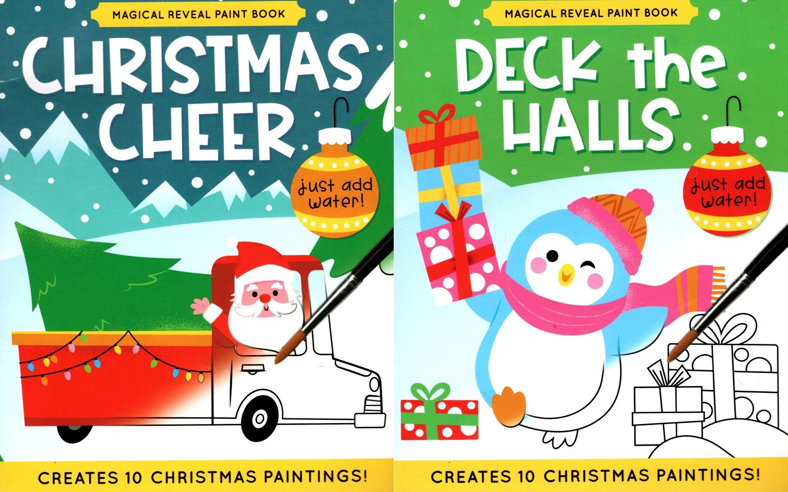 Desk the Halls & Christmas Cheer - Magical Reveal Paint Books (Set of 2 ...