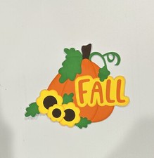 Fall Pumpkin Scrapbook Title Handmade Paper Pierced Die Cut