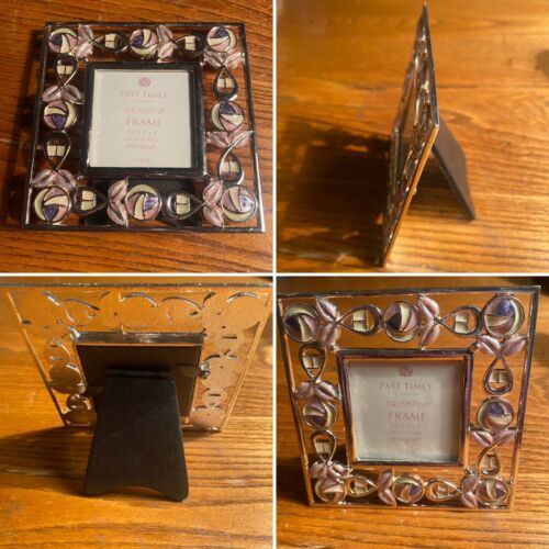 New Past Times Vintage Mackintosh Photo Frame Pink Enamel Jewelled Small 5 X 5cm - Picture 1 of 12
