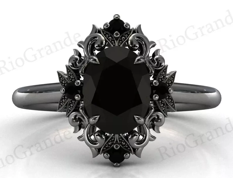 GemsMagic Vintage Black Onyx Ring Set 2pcs – gemsmagic