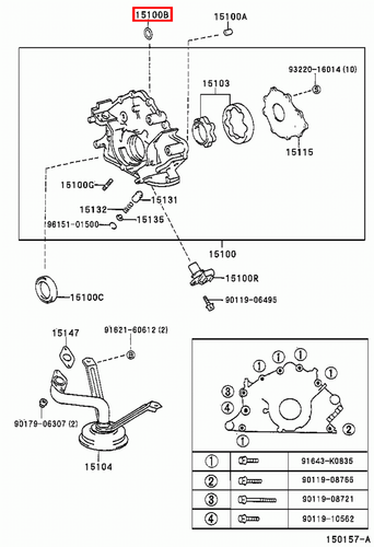 Genuine Lexus GX470 UZJ120 LX470 UZJ100 2UZ 4.7 Petrol Oil Pump O Ring Seal - Picture 2 of 20