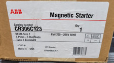 ABB CR306C123 Magnetic Starter 3P NEMA Size 1 200-208V Coil 27A Motor Control