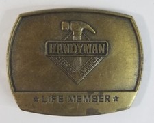 Vintage Belt Buckle Handyman Club Of America Life Member 1996