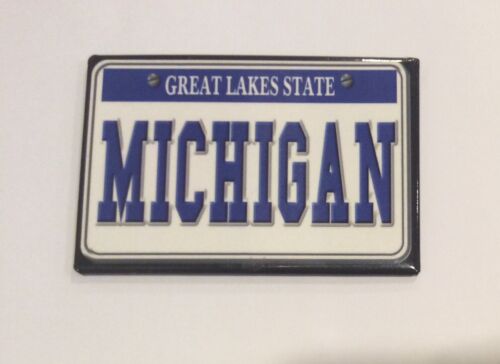 Michigan License Plate Great Lakes State Fridge Magnet - Picture 1 of 2