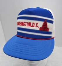 Vintage 80's Washington D.C. Red White Blue Trucker Snap Back USA Hat