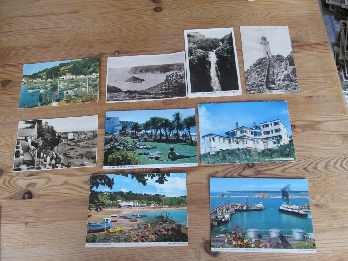 Postcards of Jersey Les Mourrier Waterfall, Lighthouse - Main Image