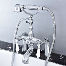 Polished Chrome Clawfoot Bathtub Faucet Telephone Style Handheld Shower Ztf764