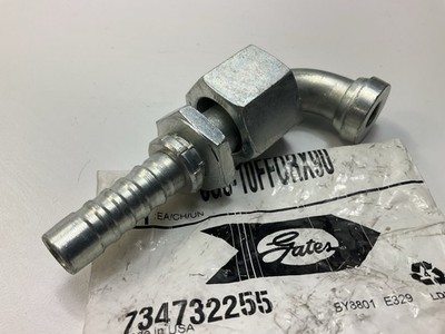 Hydraulic Hose Fitting Female Flat-Face O-Ring Swivel, 90° Angle 1/2'' ID