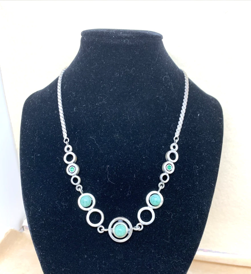 COLLANA GIROCOLLO, OTTAVIANI ANNI 70 IN ARGENTO 925 BRUNITO COLLIER CM 44 - Immagine 2 di 4